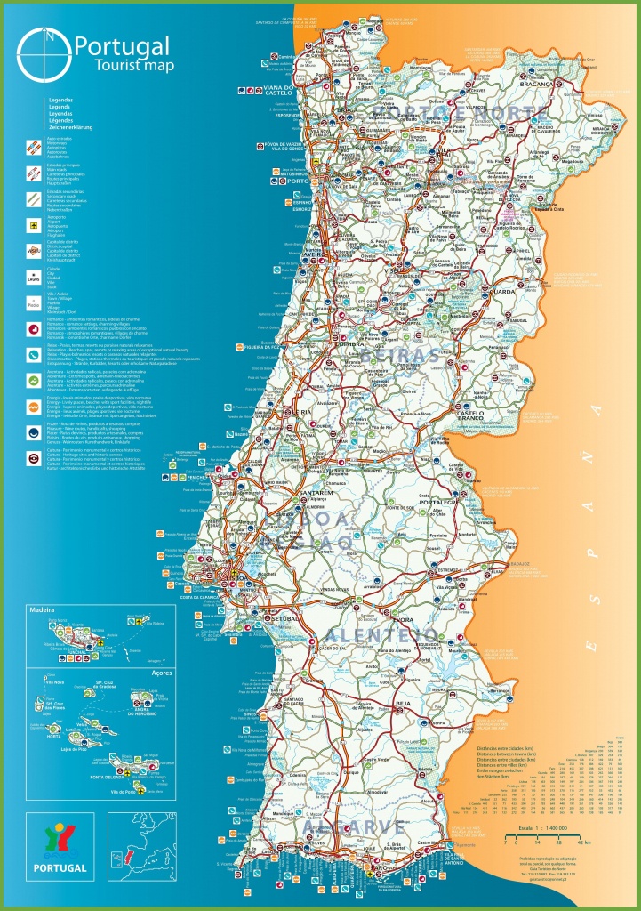 Portugal Tourist Map - Printable Map Of Portugal