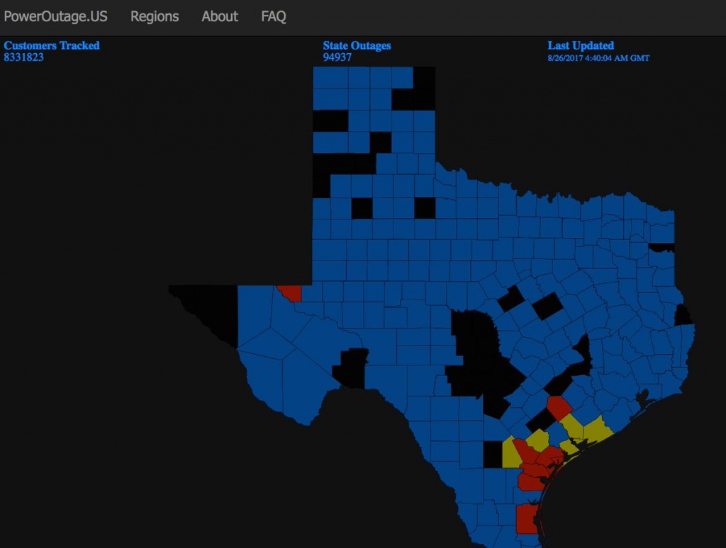 Power Outage Map Texas Free Printable Maps