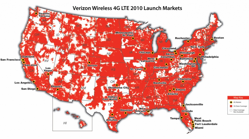 Press Release – Verizon Deploying 4G Lteend Of 2010 - Verizon Lte Coverage Map California