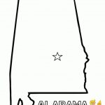 Print Out State Map Diagram For Alabama At Yescoloring | Free   Alabama State Map Printable