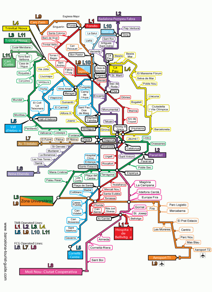 Printable Barcelona Metro Map - Printable Metro Map
