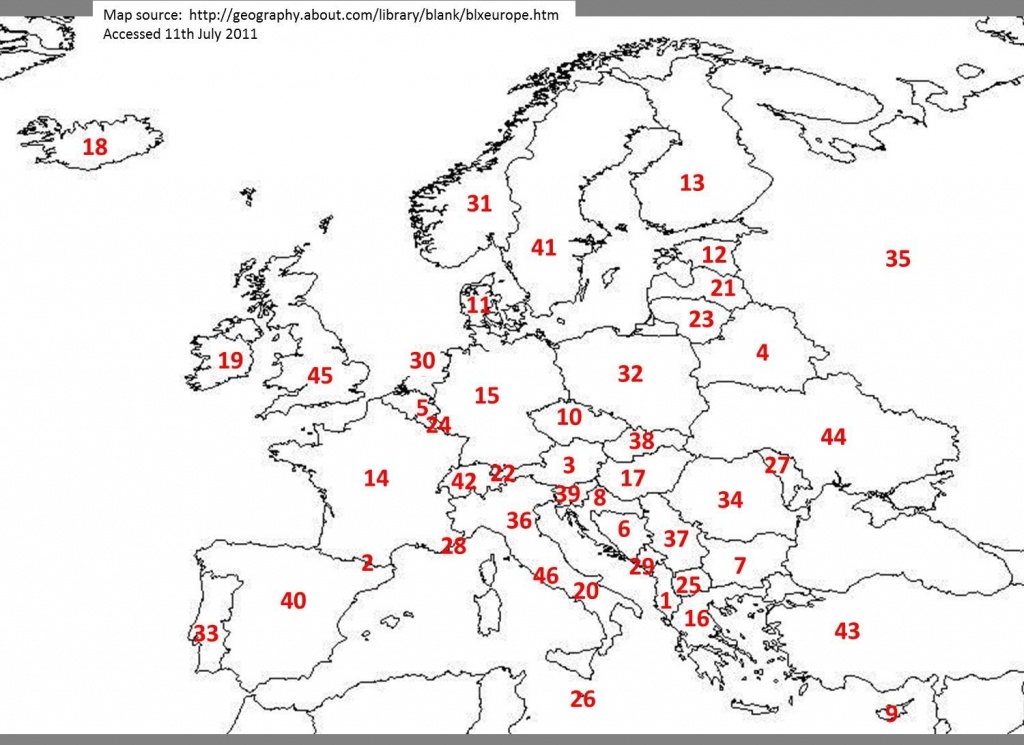 Printable Blank Europe Map Quiz 1 In Western Coloring Pages And 2 - World Map Quiz Printable