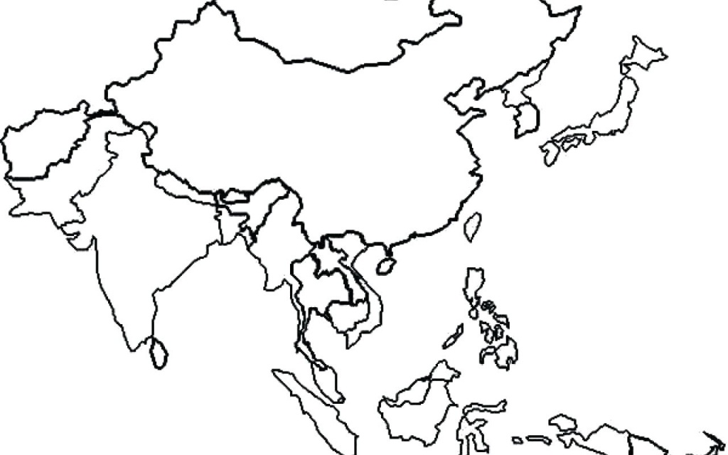 Printable Blank Map Of Asia Coloring Pages For Kids And World Page - Blank Map Of Asia Printable
