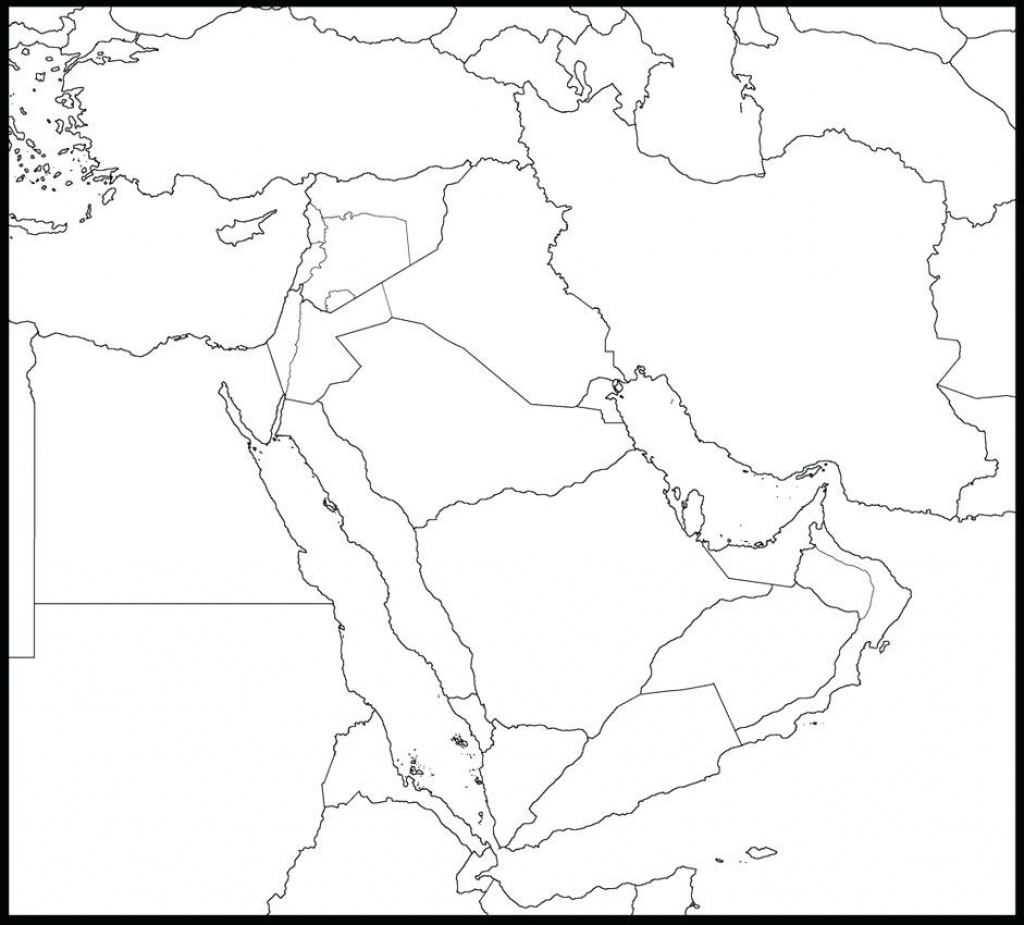 Printable Blank Map Of Middle East Maps The Black And White Big 10 - Printable Blank Map Of Middle East