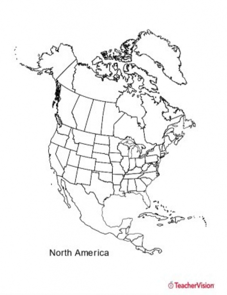 Printable Blank Map Of North America - Koman.mouldings.co - Outline Map Of North America Printable