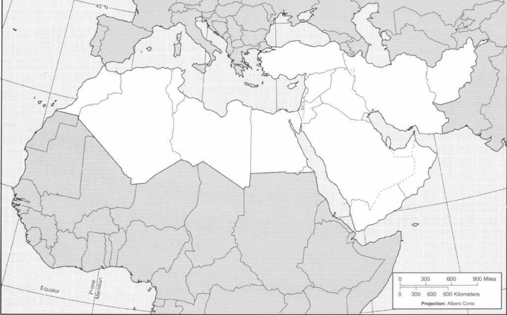 Free Blank Printable Map Of Middle East With Country Borders