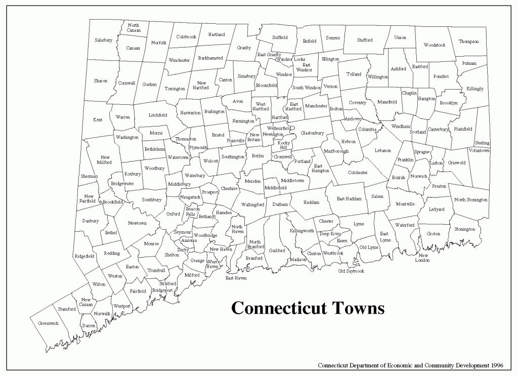 Printable Connecticut Town Map | Connecticut Town Map (Pdf, 44K - Printable Map Of Connecticut
