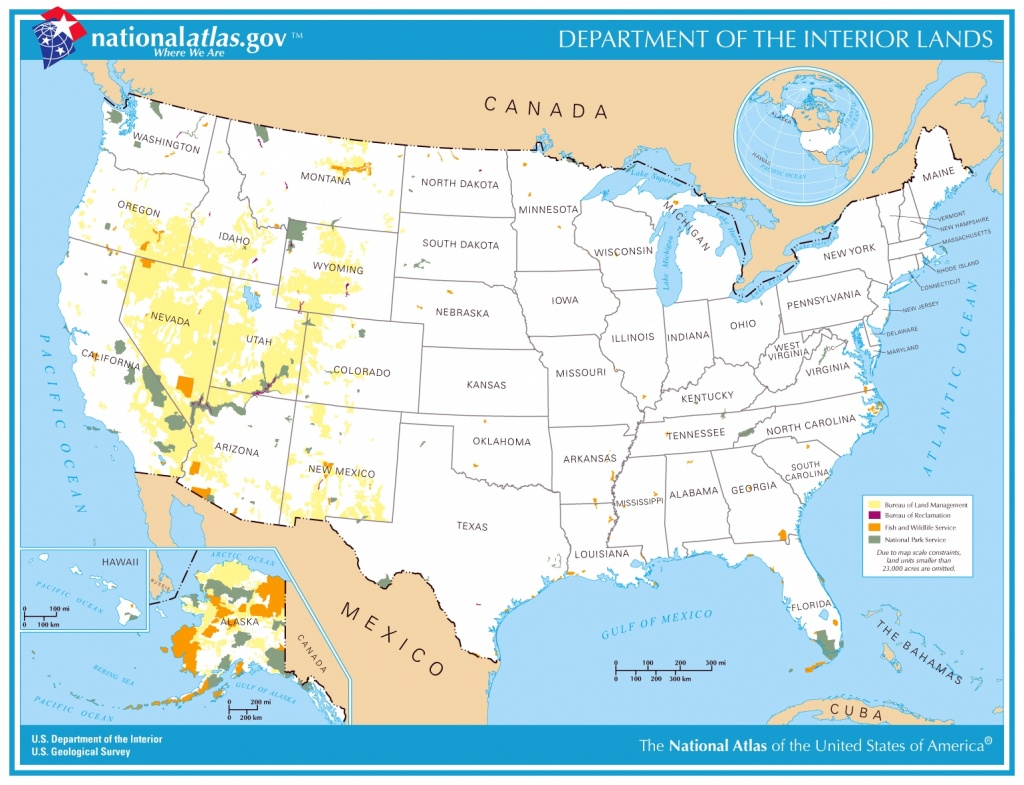 Printable Map - Department Of The Interior Lands - National Atlas Printable Maps