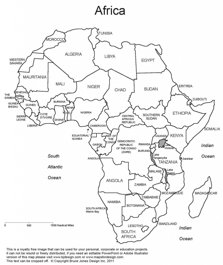 Printable Map Of Africa | Africa, Printable Map With Country Borders - Printable Map Of Africa With Capitals