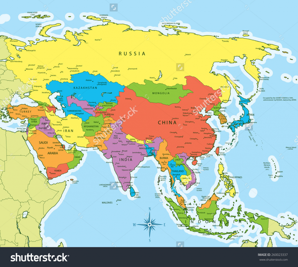 Printable Map Of Asia With Countries And Capitals - Capitalsource - Printable Map Of Asia
