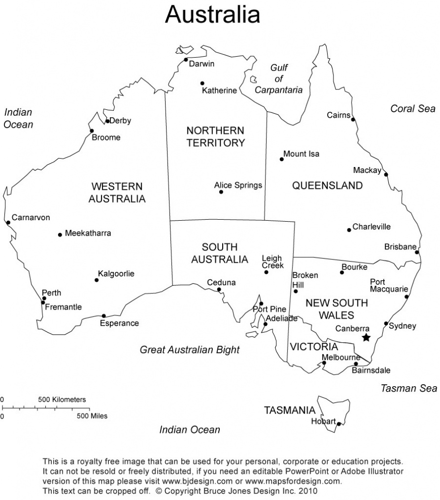Printable Map Of Australia With States 0 - World Wide Maps - Printable Map Of Australia With States