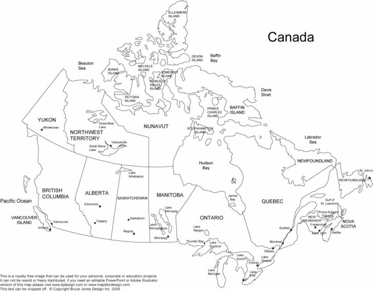 Printable Blank Map Of Canada To Label