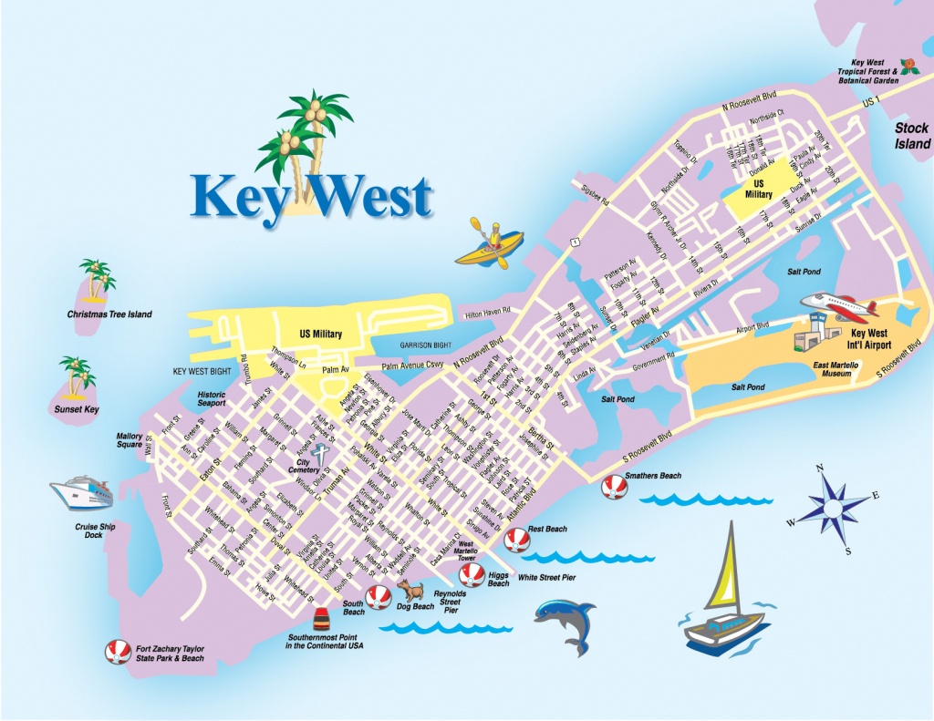 Printable Map Of Key West Florida Streets Hotels Area Attractions Pdf - Map Of Hotels In Key West Florida