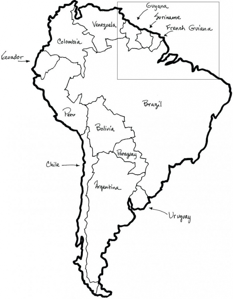 Printable Map Of North And South America And Travel Information - Free Printable Map Of South America