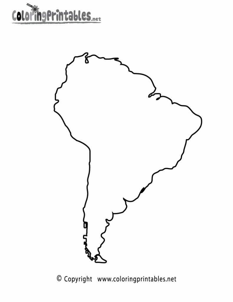 Printable Map Of North And South America And Travel Information - South America Outline Map Printable