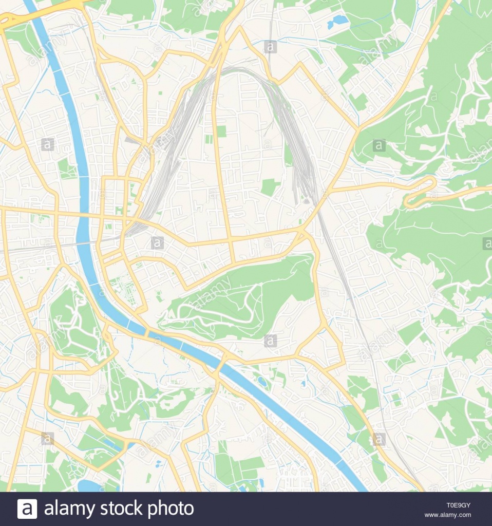 Printable Map Of Salzburg, Austria With Main And Secondary Roads And - Printable Map Of Austria