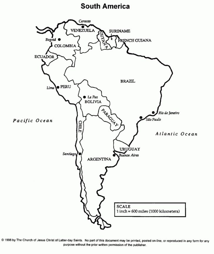 Printable Map Of South America With Countries