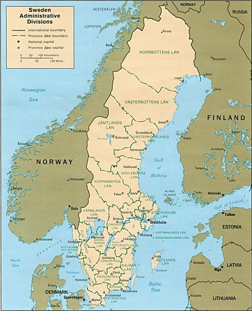 Printable Map Of Sweden And Travel Information | Download Free - Printable Map Of Sweden