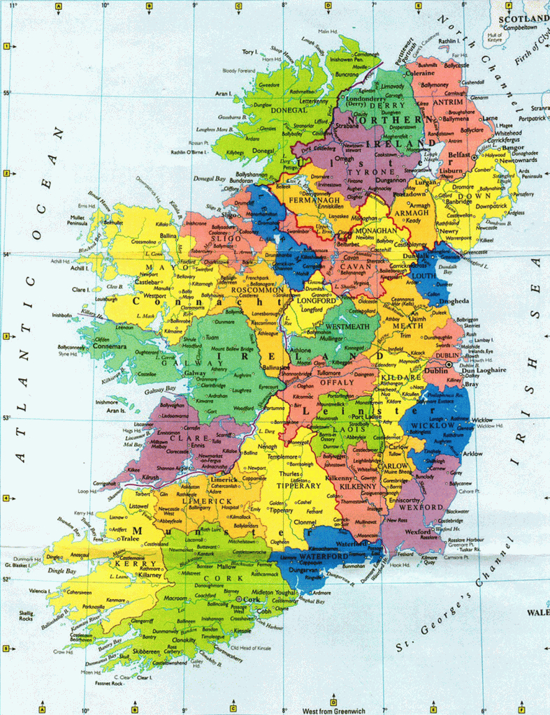 Printable Map Of Uk And Ireland Images | Nathan In 2019 | Ireland - Printable Road Map Of Ireland