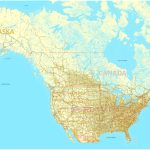 Printable Map Us And Canada Editable, Adobe Illustrator   World Map With Cities Printable