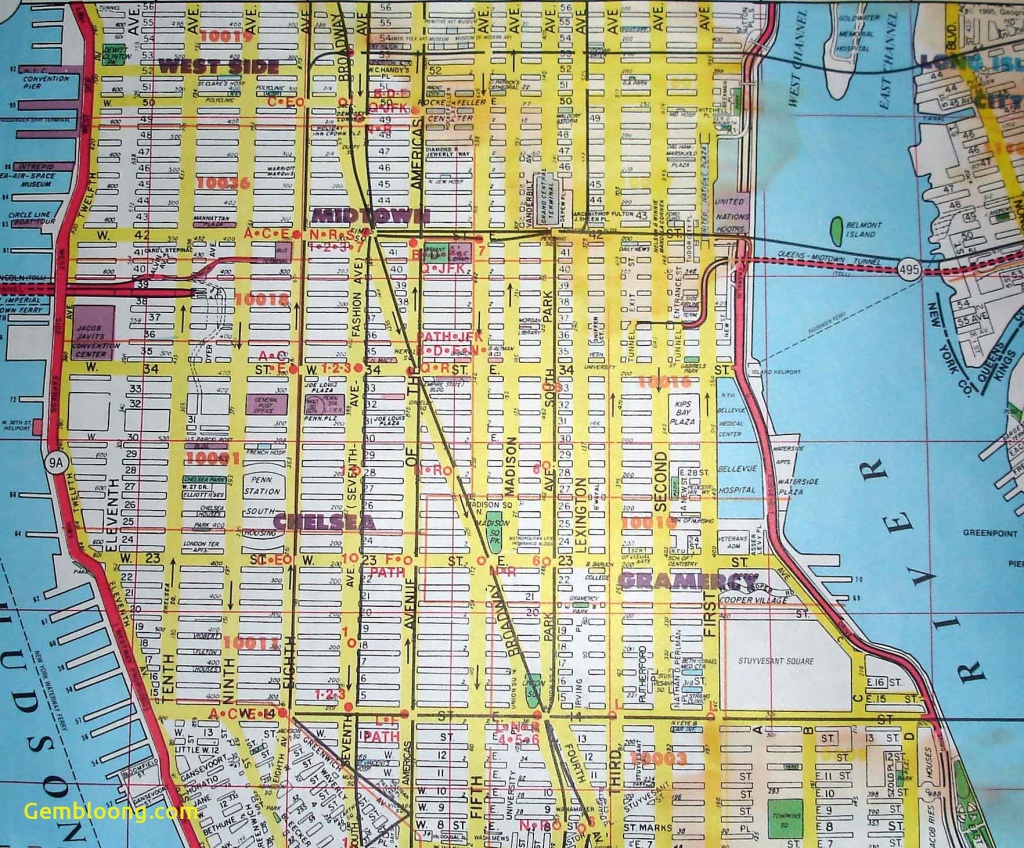 Printable New York Street Map - Capitalsource - Printable Street Map Of Manhattan Nyc