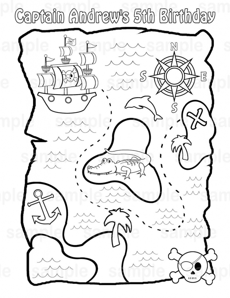 Printable Pirate Treasure Map For Kids✖️adult Coloring Pages➕More - Make Your Own Treasure Map Printable