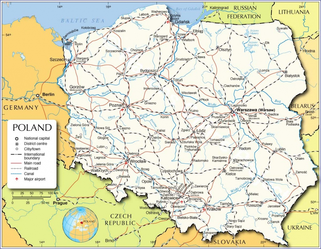 Printable Poland Maps,map Collection Of Poland,poland Map With - Printable Map Of Poland