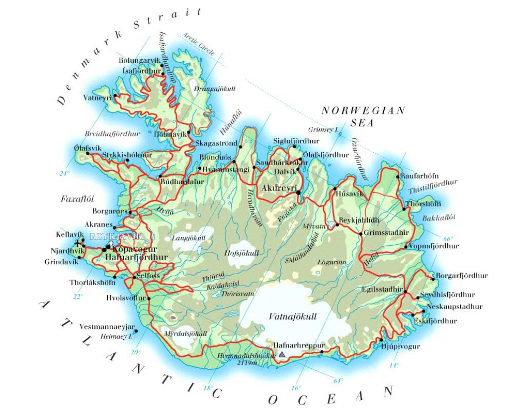 Printable Road Map Of Iceland And Travel Information | Download Free - Printable Road Map Of Iceland