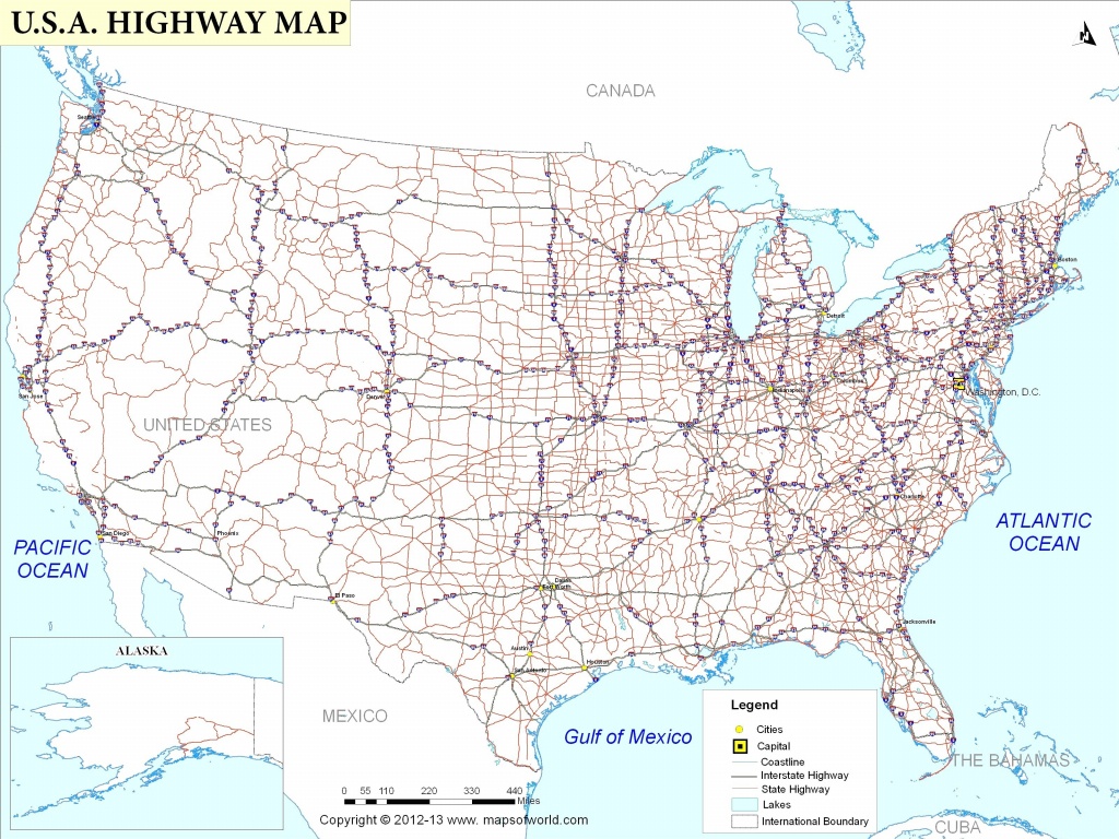 Printable Road Map Of Usa - Maplewebandpc - Free Printable Road Maps
