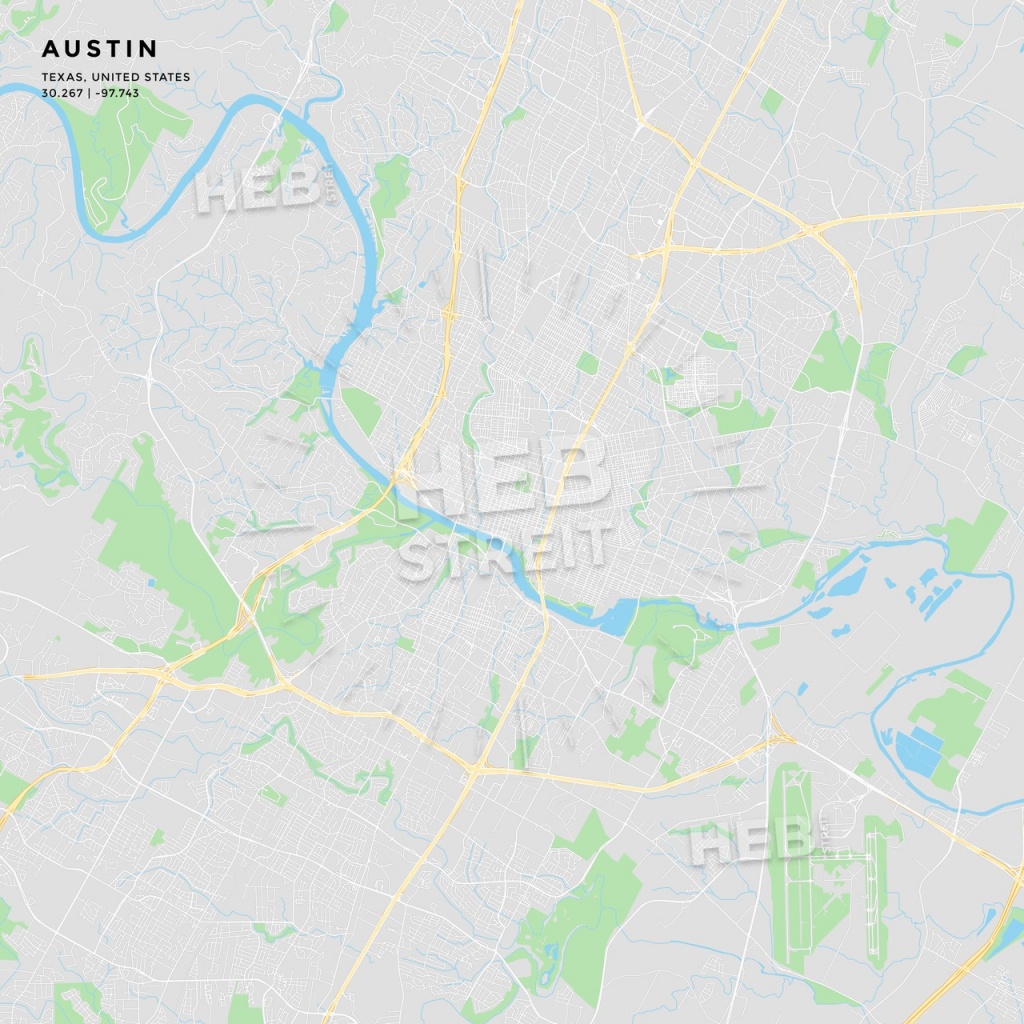 Printable Street Map Of Austin, Texas - Street Map Of Austin Texas