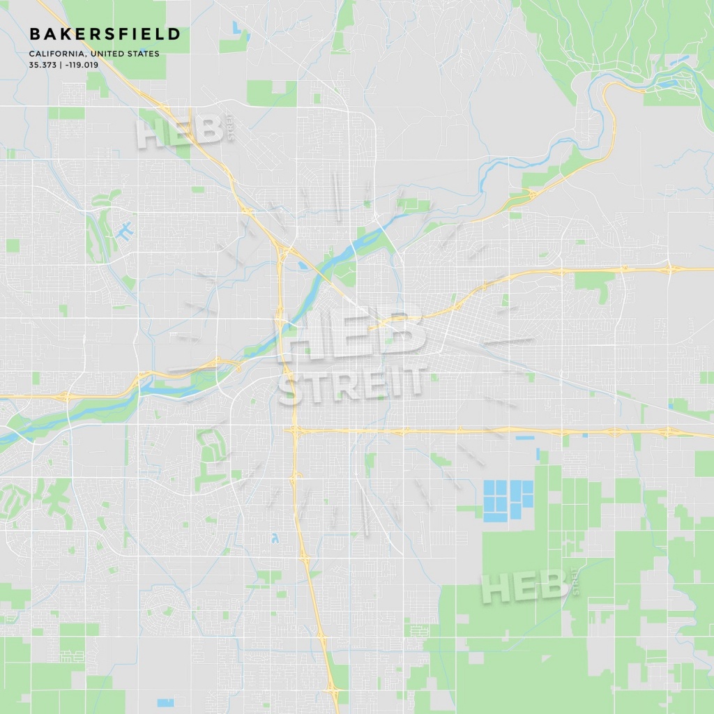 Printable Street Map Of Bakersfield, California | Hebstreits Sketches - Printable Map With Pins