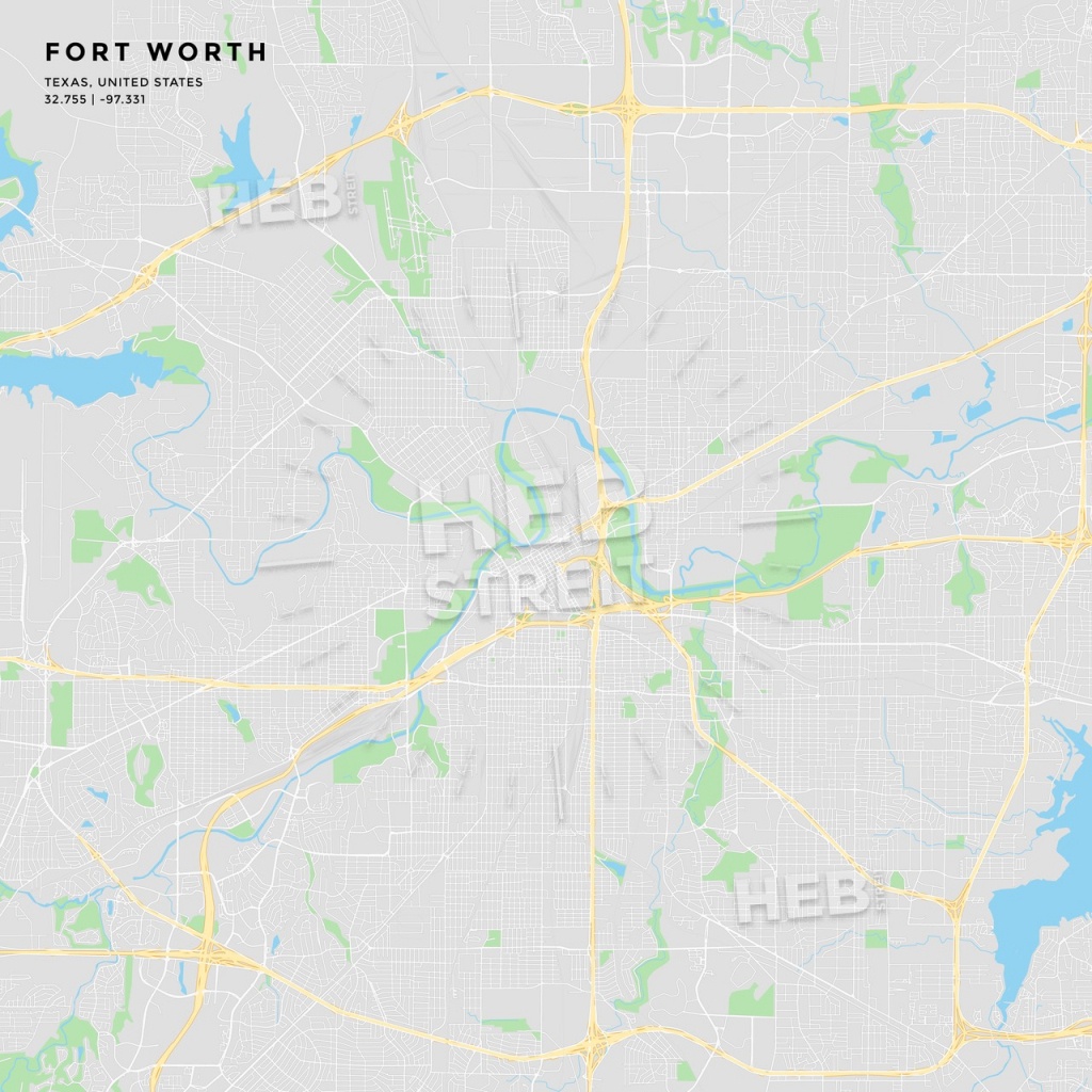 Printable Street Map Of Fort Worth, Texas | Hebstreits Sketches - Printable Map Of Fort Worth Texas