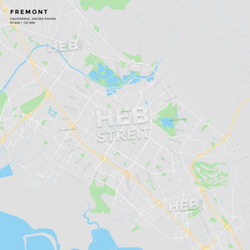 Printable Street Map Of Fremont, California | Hebstreits Sketches - Fremont California Map