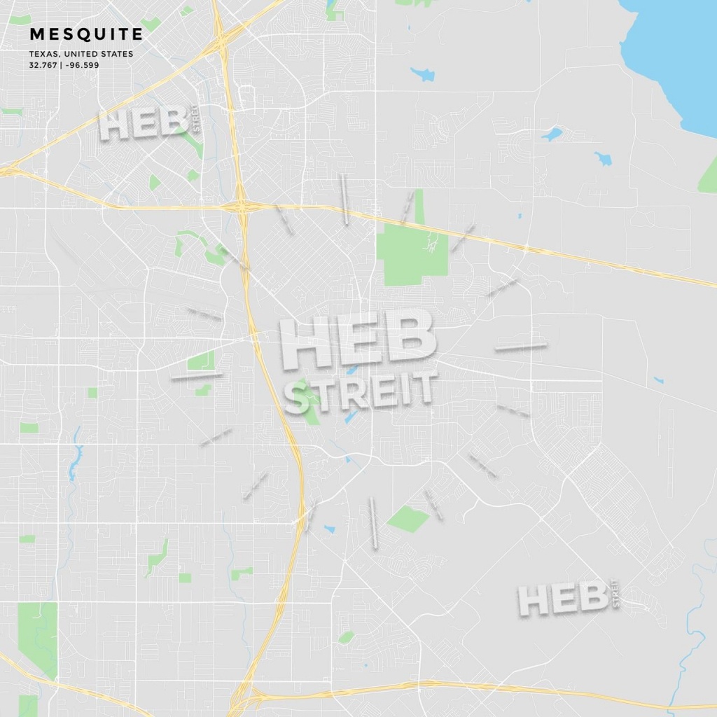 Printable Street Map Of Mesquite, Texas | Maps Vector Downloads - Mesquite Texas Map