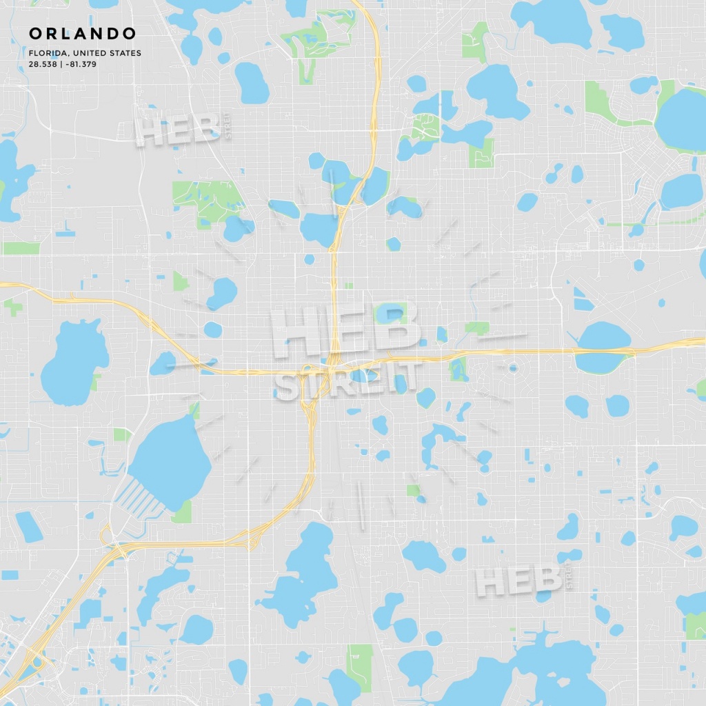 Printable Street Map Of Orlando, Florida | Hebstreits Sketches - Street Map Of Orlando Florida