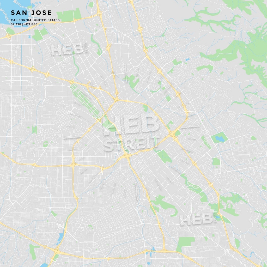 Printable Street Map Of San Jose, California | Hebstreits Sketches - Printable Map Of San Jose