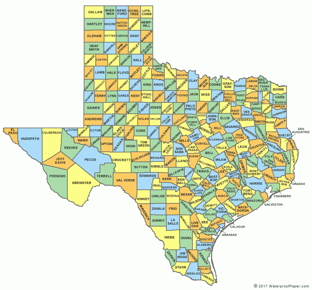 Printable Texas Maps | State Outline, County, Cities - Texas Map With County Lines