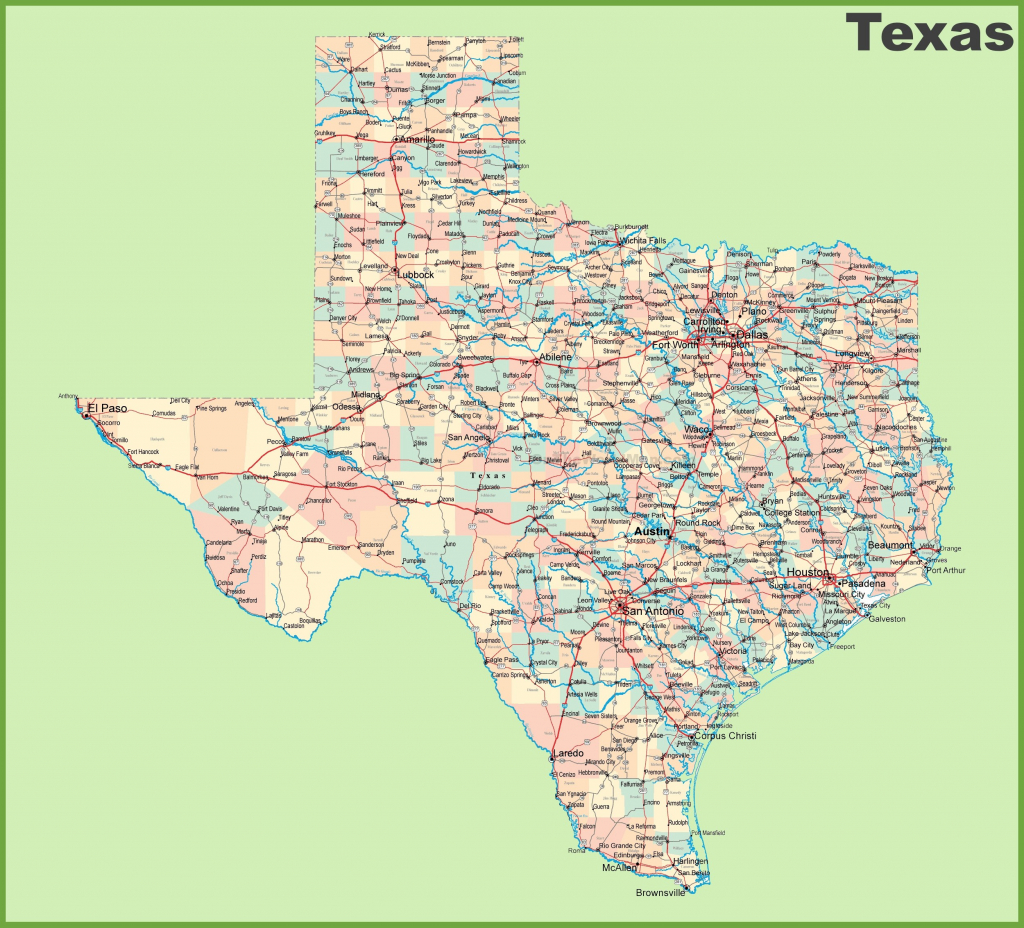 Printable Texas Road Map - Maplewebandpc - Road Map From California To Texas