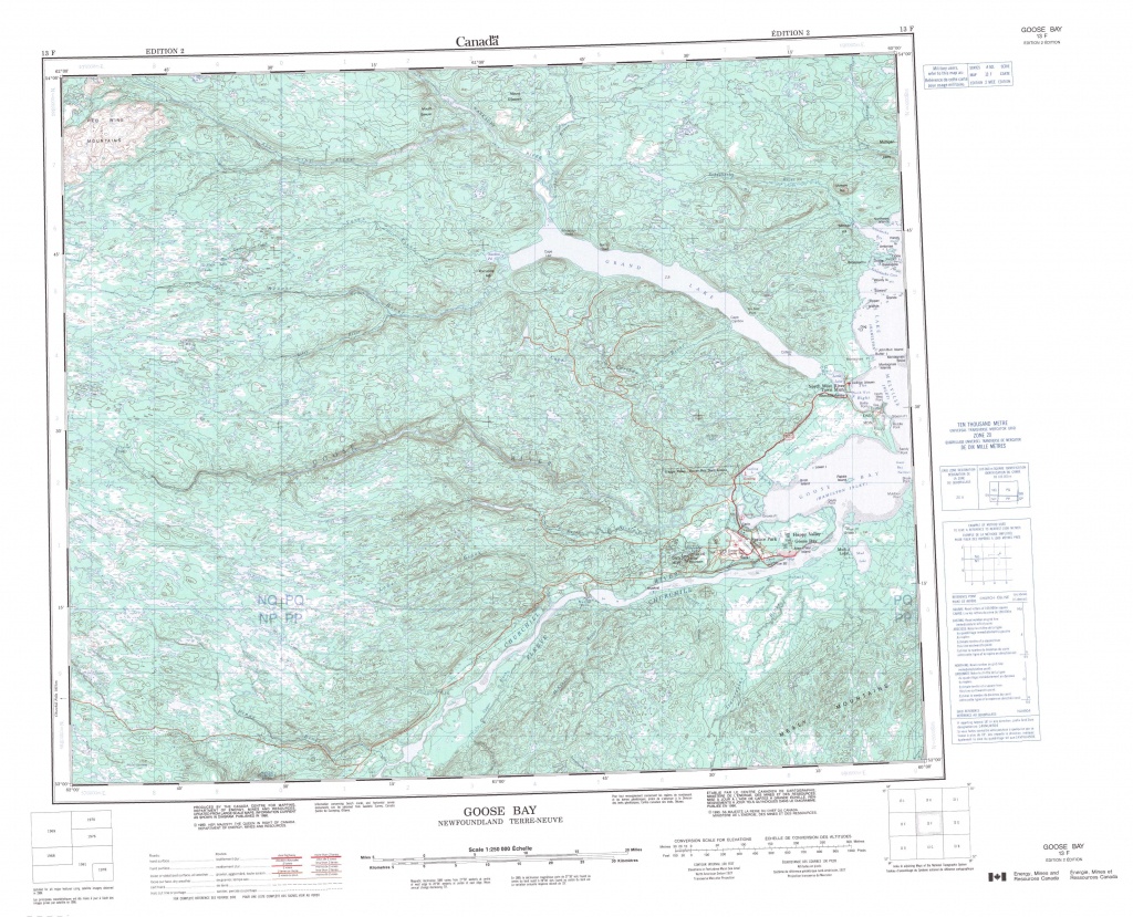 Printable Topographic Map Of Goose Bay 013F, Nf - Free Printable Topo Maps Online