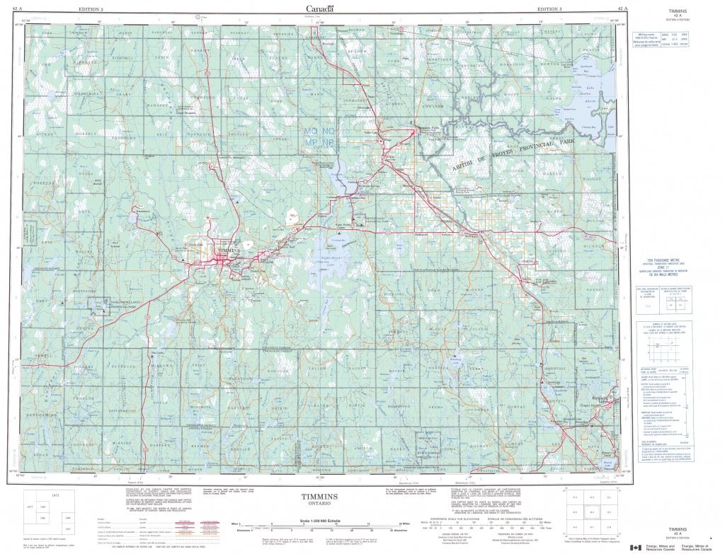 Printable Topographic Map Of Timmins 042A, On - Printable Topo Maps