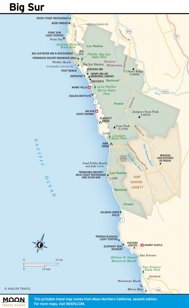 Printable Map Of California Coast