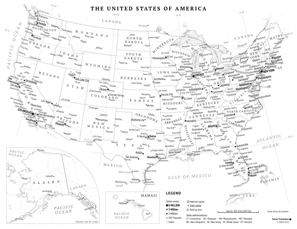 Printable United States Map – Sasha Trubetskoy - Printable Map Of The Usa With States And Cities