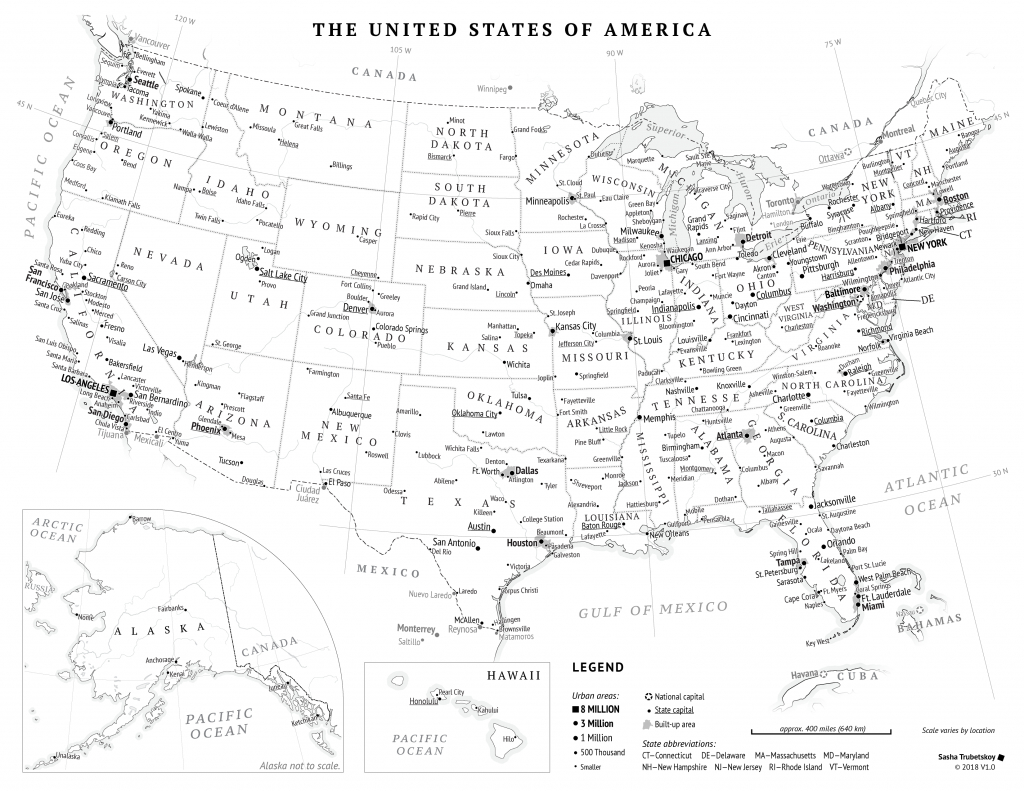 Printable Us Map With Major Cities And Travel Information Download   Printable United States Map Sasha Trubetskoy Printable Us Map With States 