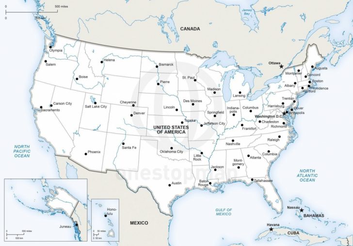 Printable Usa Map With Cities