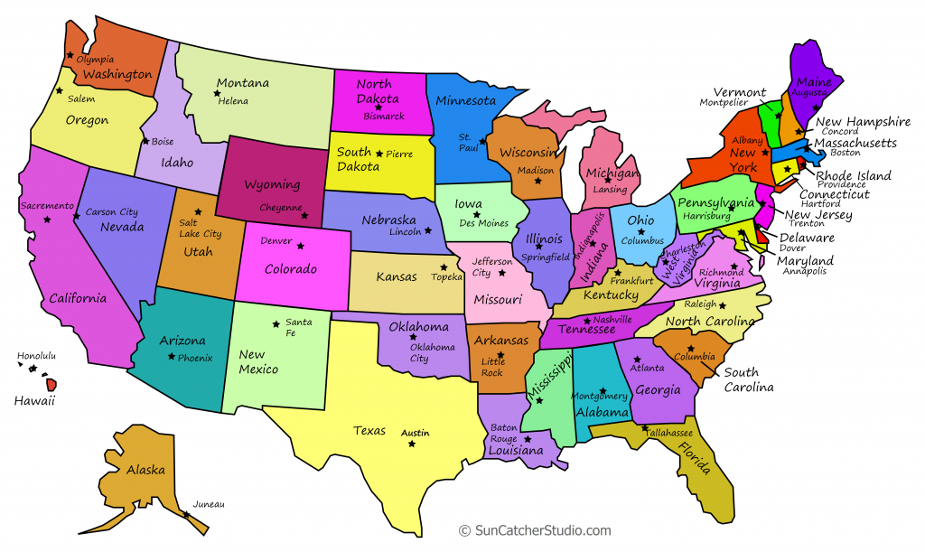 Printable Us Maps With States (Outlines Of America - United States) - Free Printable Us Map With States And Capitals