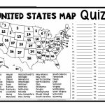 Printable Us State Map Blank Blank Us Map Quiz Printable At Fill In   Blank Us Map With Capitals Printable
