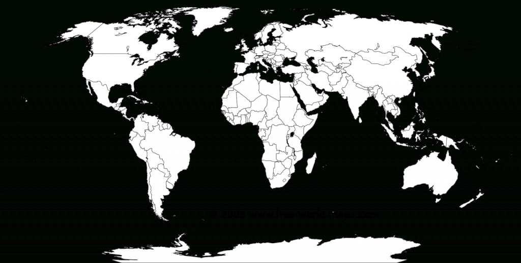 Printable White-Transparent Political Blank World Map C3 | Free - Free Printable Country Maps
