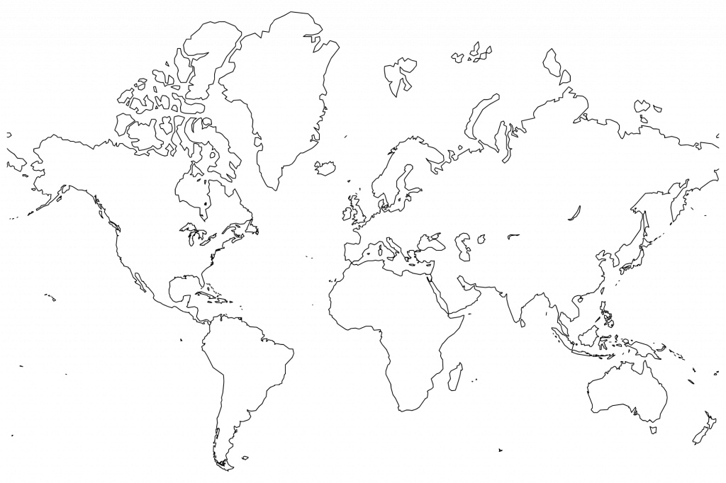 Printable World Maps In Black And White And Travel Information - Free Printable Blank World Map Download