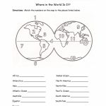 Printables Continents And Oceans Of The World Worksheet | Education   Printable Map Worksheets