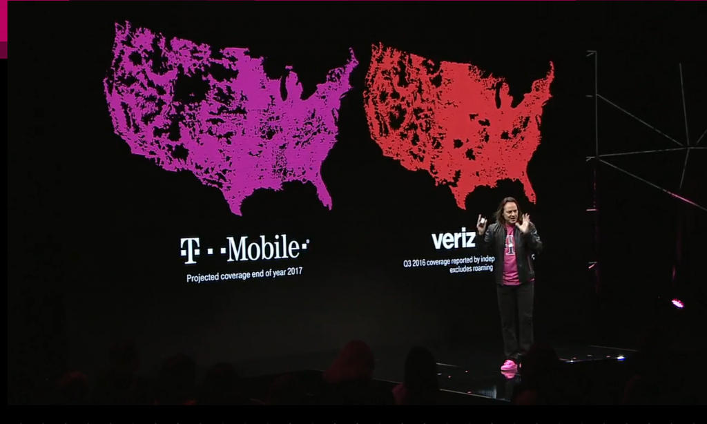 Projected End Of 2017 Coverage Map : Tmobile - Verizon Wireless Texas Coverage Map